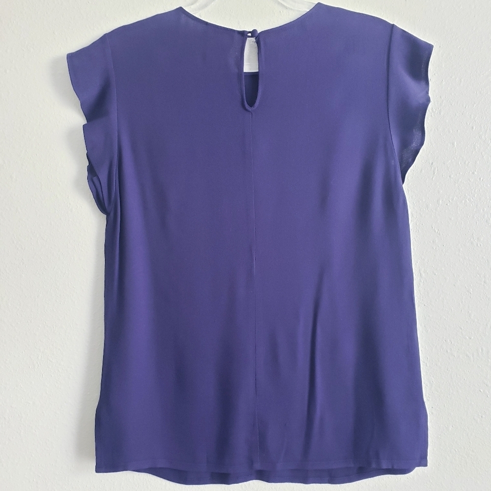 Reiss Short Ruffle Cap Sleeve Blouse - Picture 4 of 7